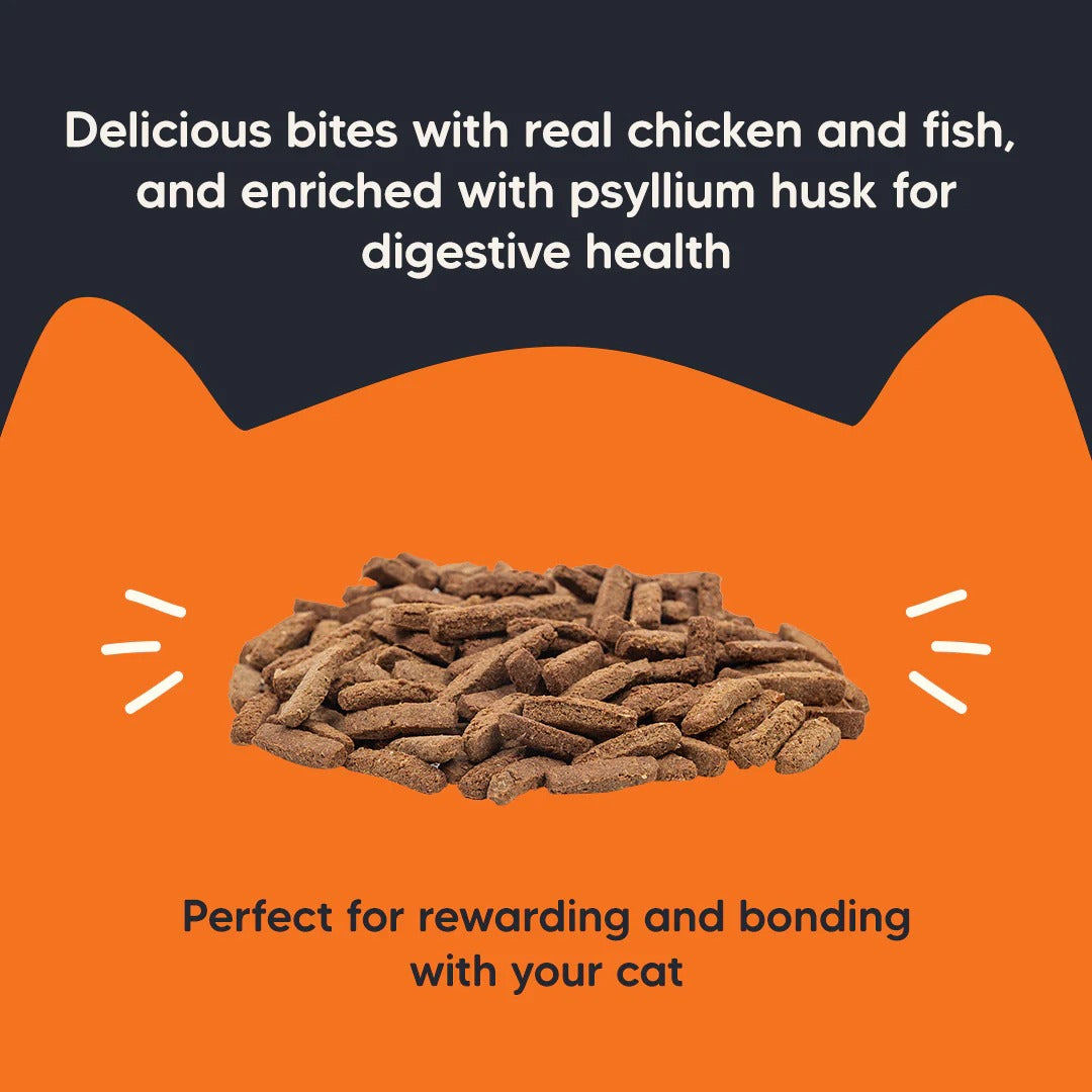 Meowsi Chicken, Fish & Psyllium Husk Power Bites Cat Treats - 50 g