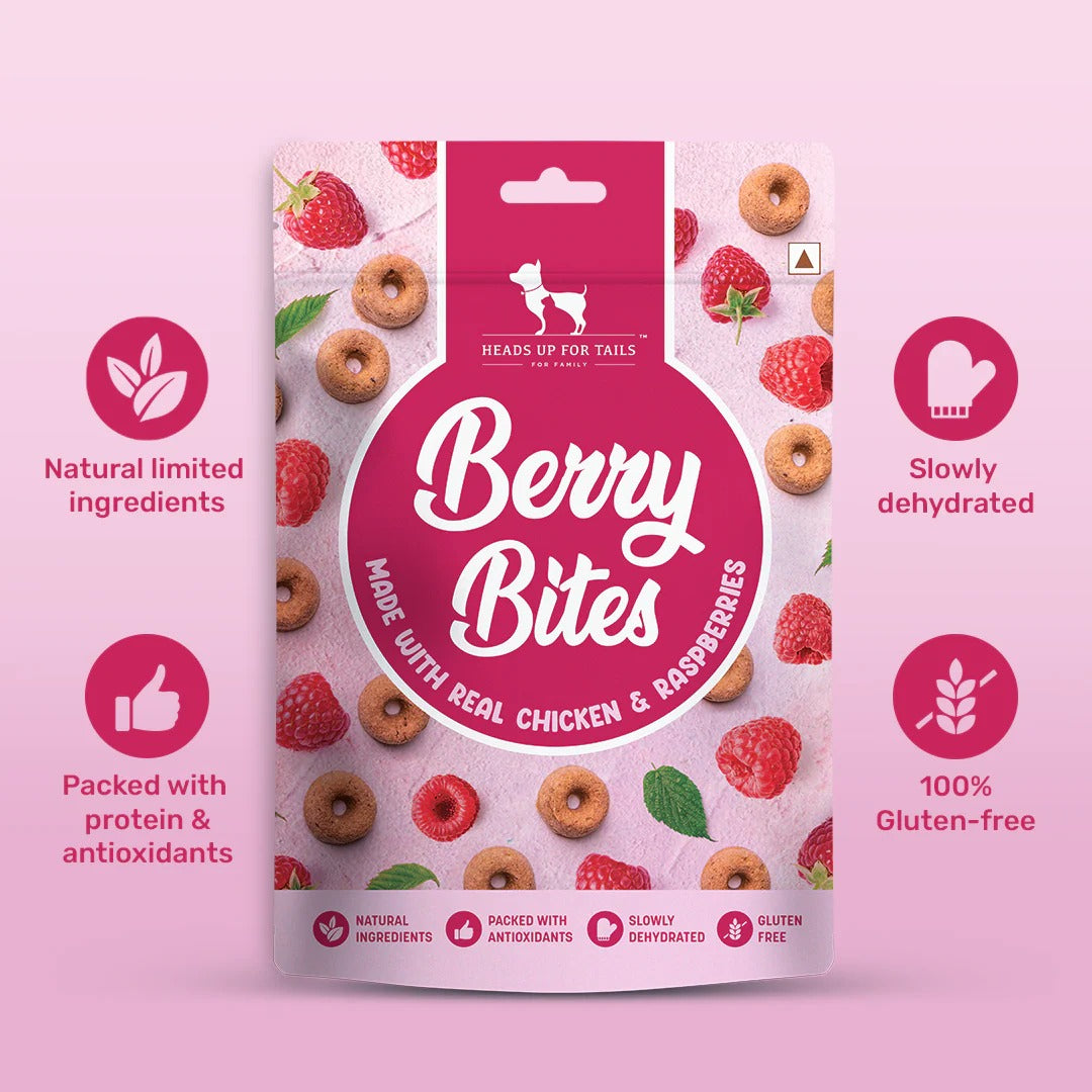 HUFT Berry Bites - Chicken & Raspberries Treats For Dogs - 140 g