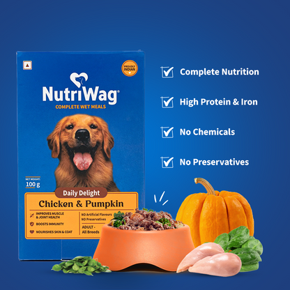NutriWag Complete Wet Meals With Chicken, Rice & Spinach For Dog