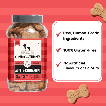 HUFT Yummy In My Tummy Apple & Cinnamon Vegetarian Gluten Free Dog Biscuit