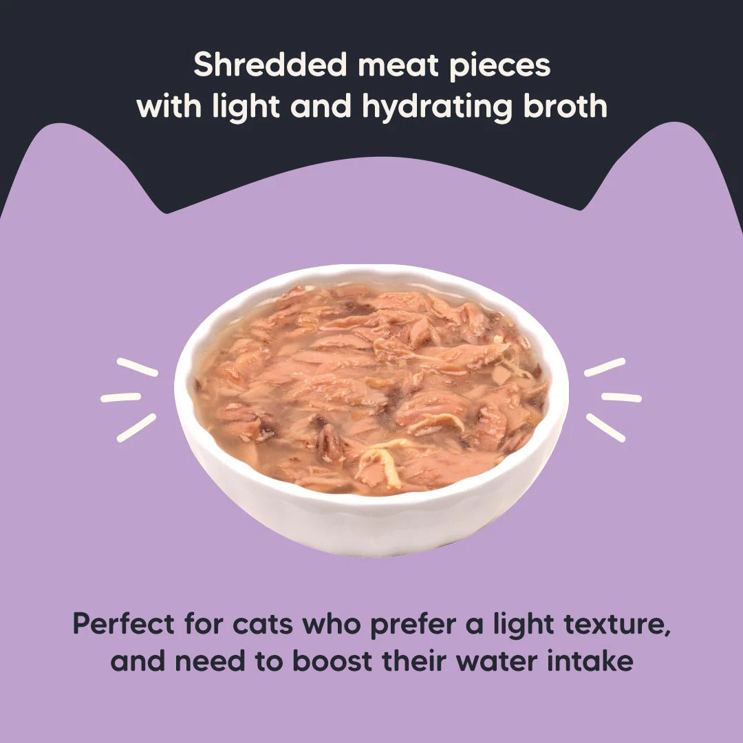 Meowsi Tuna & Chicken in Broth Wet Cat Food Grain-Free 80g