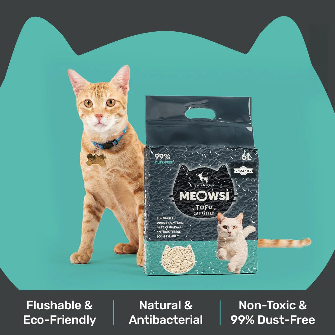 Meowsi by HUFT Tofu Cat Litter Unscented 6L
