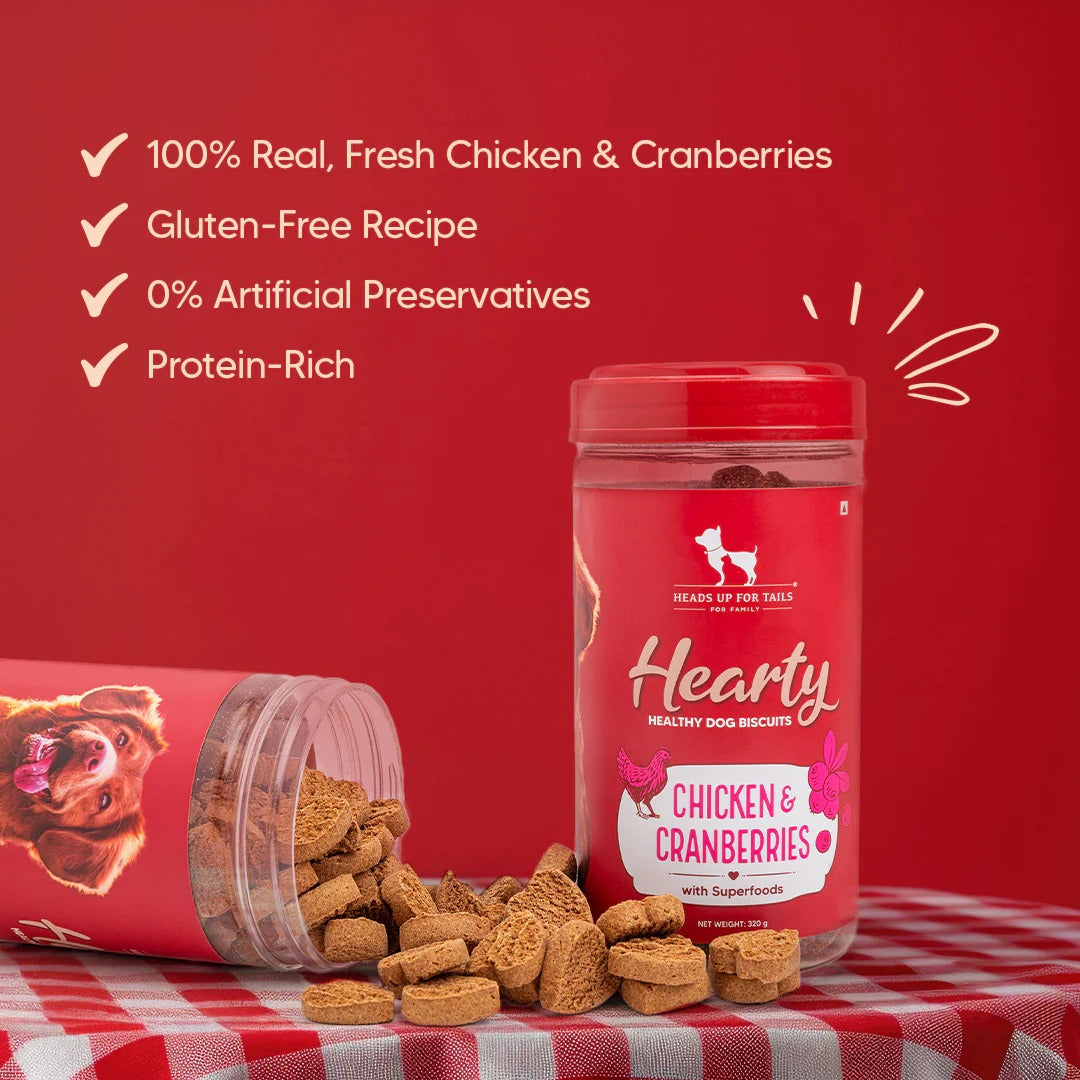 Hearty Dog Biscuits Chicken & Cranberries Grain-Free - 320 g