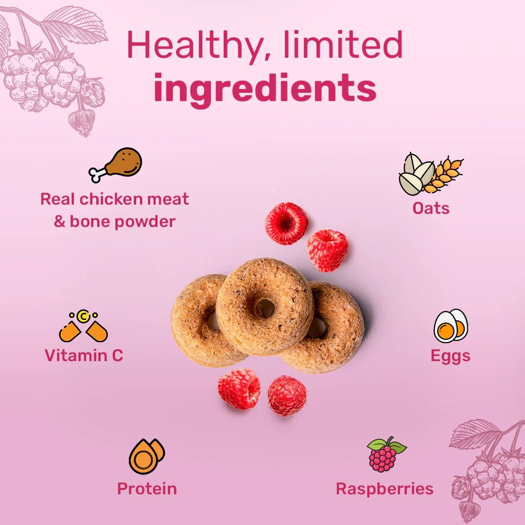 HUFT Berry Bites - Chicken & Raspberries Treats For Dogs - 140 g