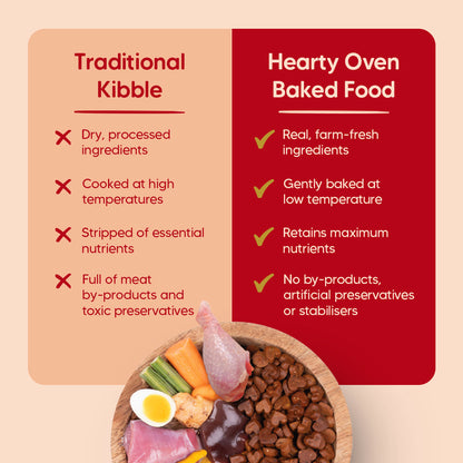 Hearty Turkey, Fish & Chicken Grain-Free Oven-Baked Dog Food, 2 kg, suitable for all breeds, by Heads Up for Tails.