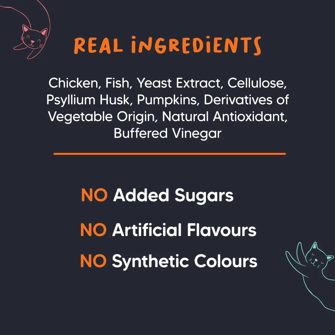 Meowsi Chicken, Fish & Psyllium Husk Power Bites Cat Treats - 50 g