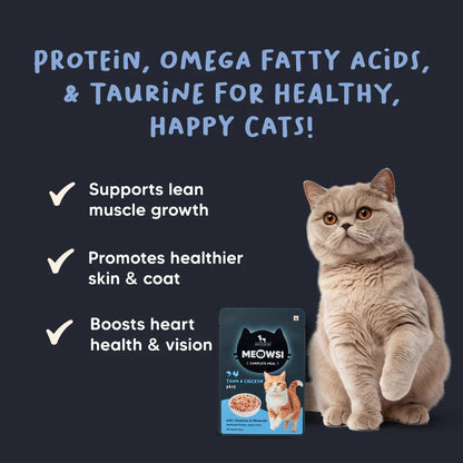 Meowsi Tuna & Chicken Pâté Wet Cat Food Grain-Free 80g