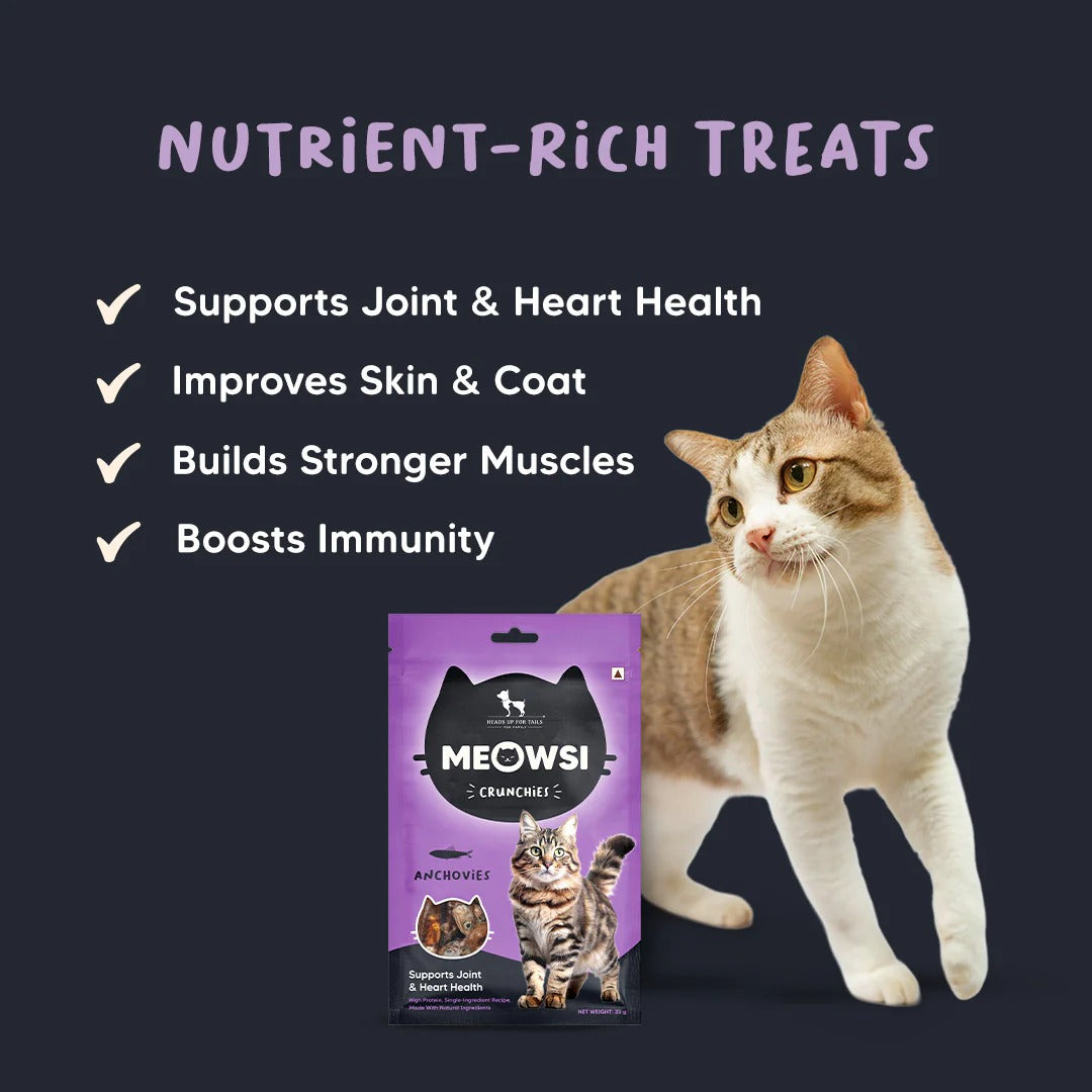 Meowsi by HUFT Dehydrated Anchovies Crunchies Cat Treats - 35 g