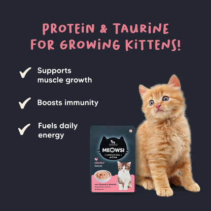Meowsi Chicken Mousse Wet Food for Kittens 70g