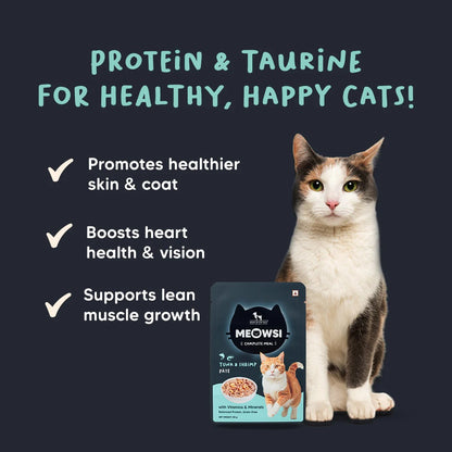 Meowsi Tuna & Shrimp Pate Wet Cat Food Grain-Free 80g