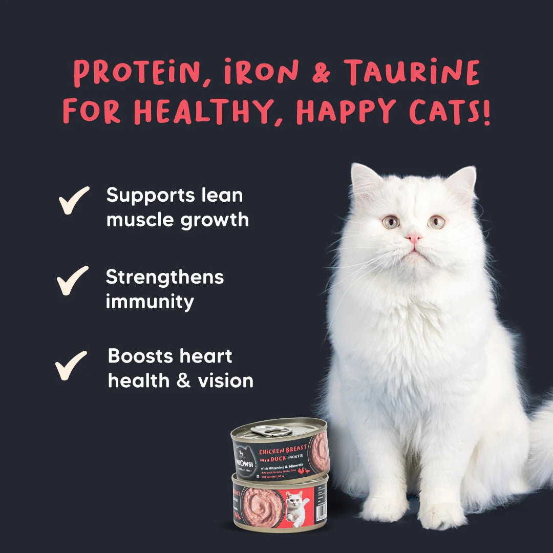 Meowsi Chicken Breast & Duck Mousse Canned Wet Cat Food 80g