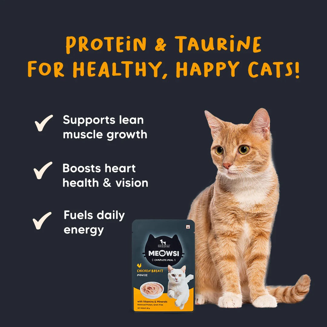 Meowsi Chicken Breast Mousse Wet Cat Food Grain-Free 80g