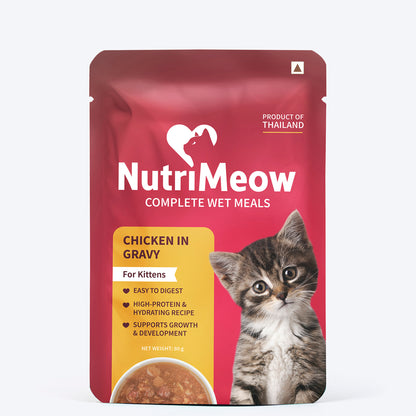 NutriMeow Chicken in Gravy Wet Food For Kitten - 80 gm