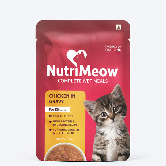 NutriMeow Chicken in Gravy Wet Food For Kitten - 80 gm