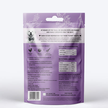 Sara's Chicken Liver Jerky with Turmeric Dog Treats 70g