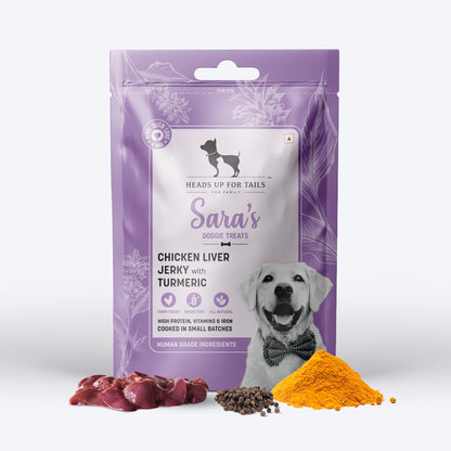 Sara's Chicken Liver Jerky with Turmeric Dog Treats 70g