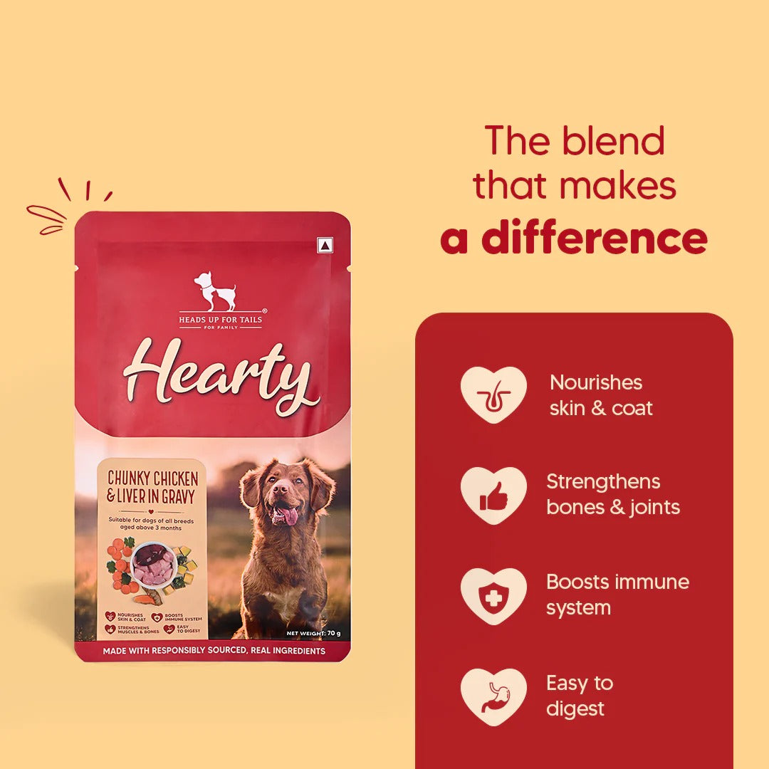 Hearty Chunky Chicken & Liver in Gravy Wet Dog Food 70g