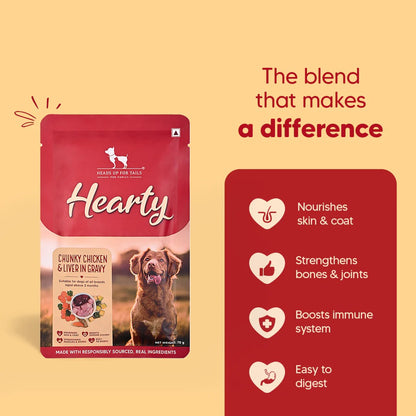 Hearty Chunky Chicken & Liver in Gravy Wet Dog Food 70g