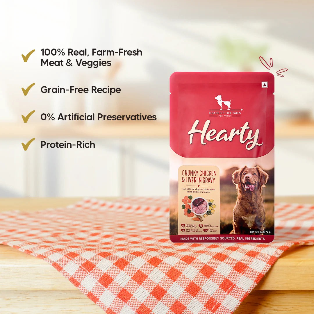 Hearty Chunky Chicken & Liver in Gravy Wet Dog Food 70g