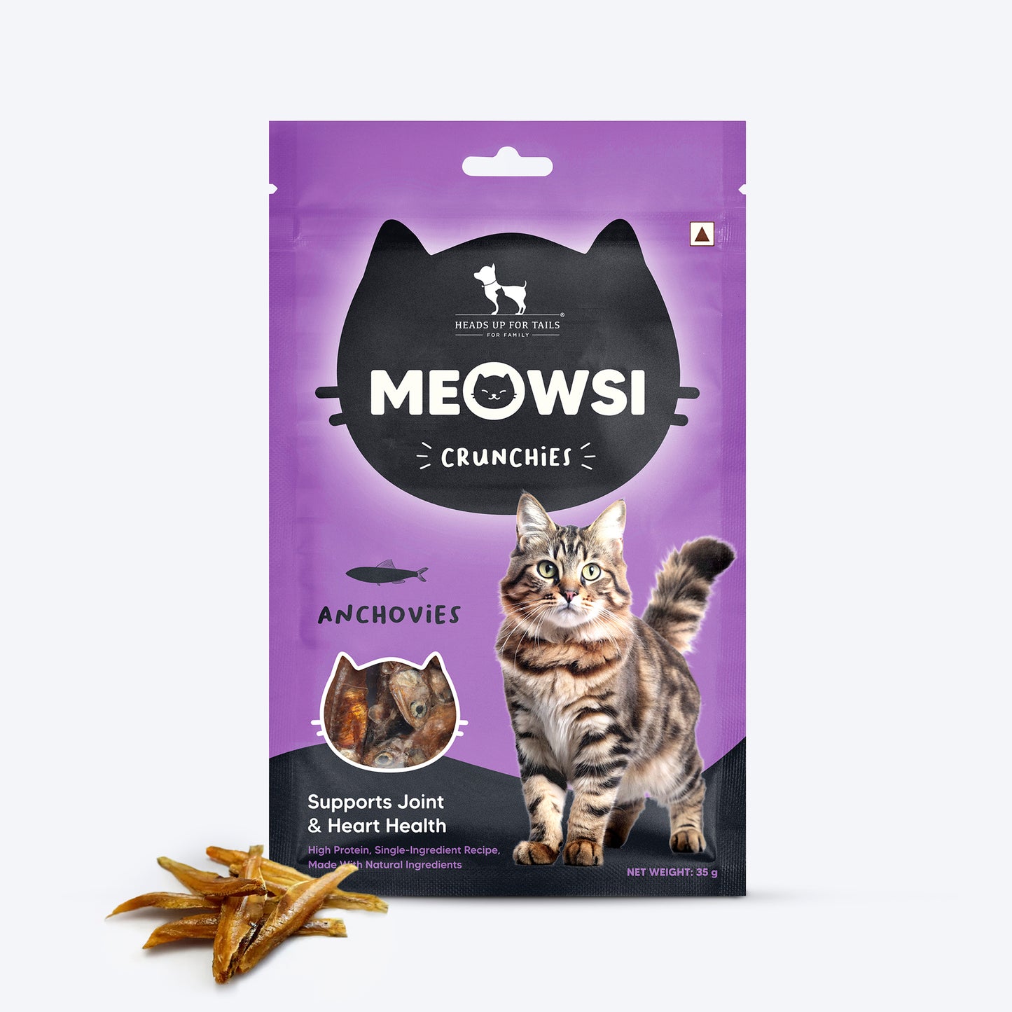 Meowsi by HUFT Dehydrated Anchovies Crunchies Cat Treats - 35 g