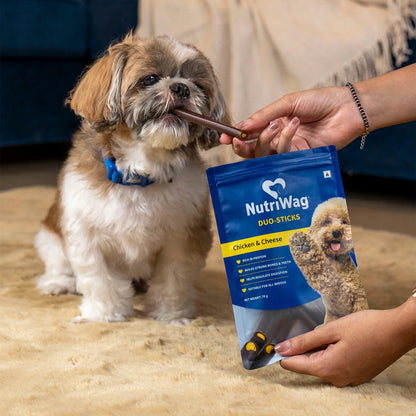 NutriWag Chicken & Cheese Duo Sticks Treats For Dog - 70 gm