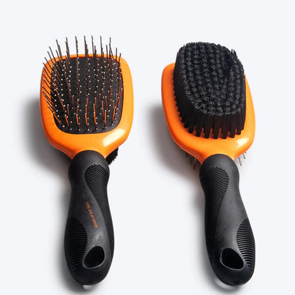 HUFT Double Sided Brush For Dogs - Orange & Black - L
