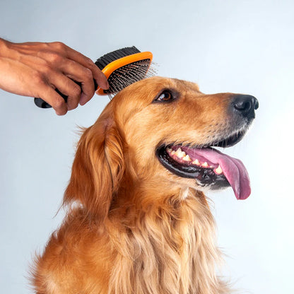 HUFT Double Sided Brush For Dogs - Orange & Black - L