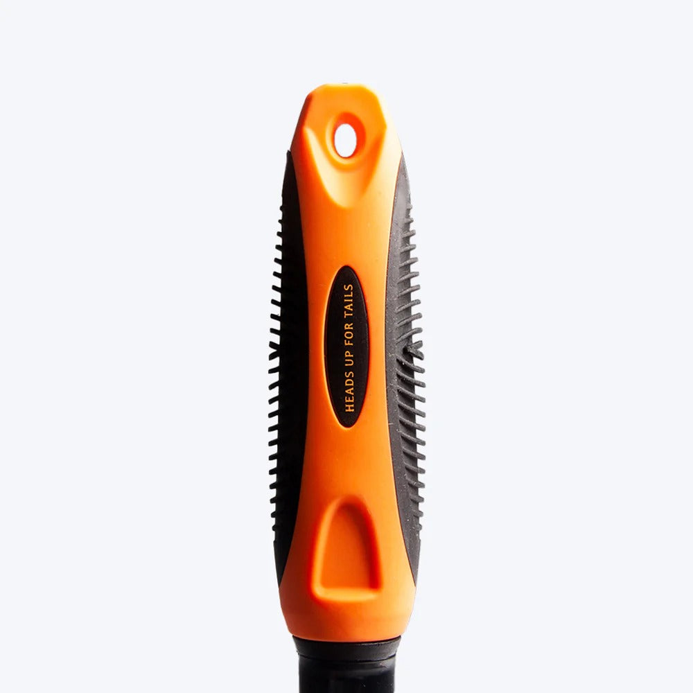HUFT Double Sided Steel Comb for Cats & Dogs - Orange