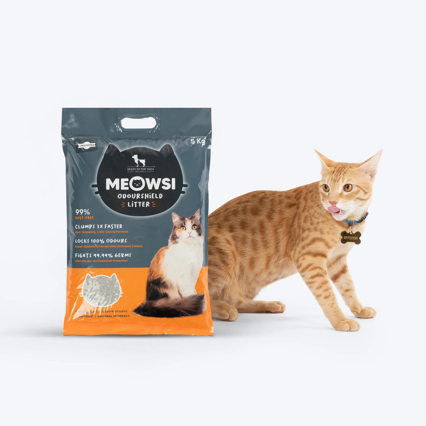 Meowsi By HUFT OdourShield Unscented Cat Litter Activated Carbon 5kg