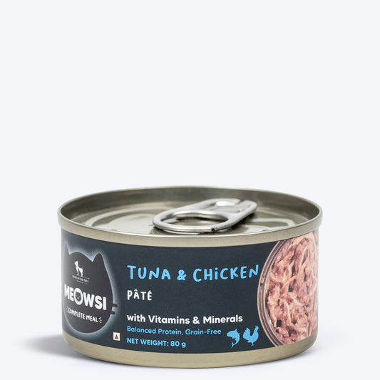 Meowsi Tuna & Chicken Pate Wet Cat Food Can 80g