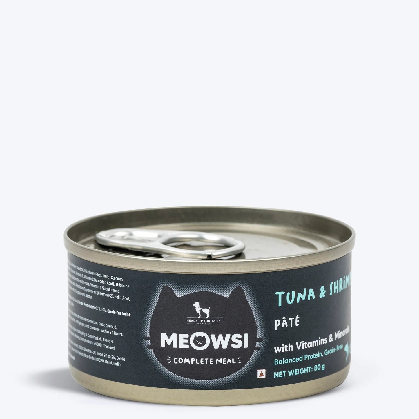 Meowsi Tuna & Shrimp Pâté Can Wet Cat Food Grain-Free 80g