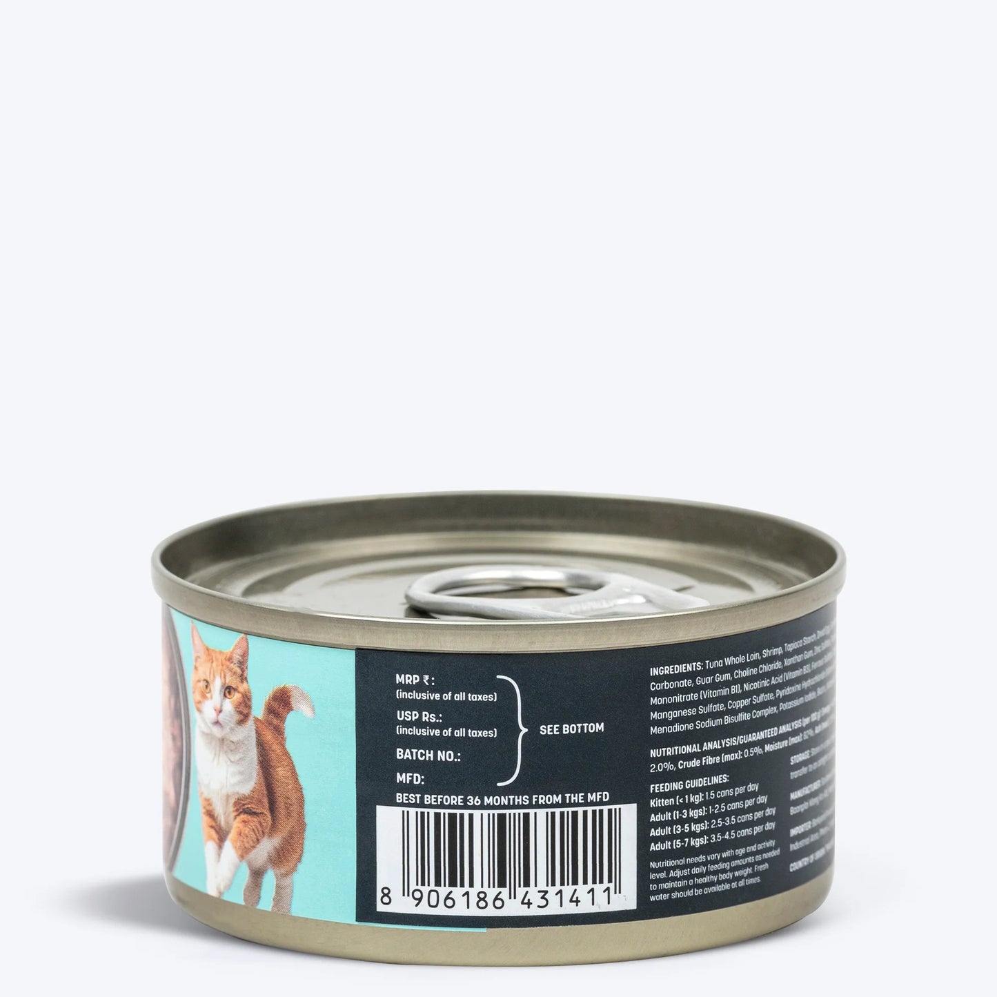 Meowsi Tuna & Shrimp Pâté Can Wet Cat Food Grain-Free 80g