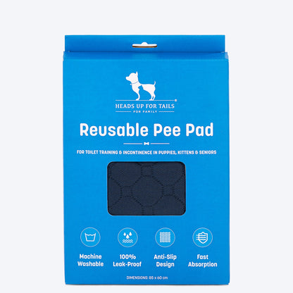HUFT Reusable Pee Pad For Dog - Navy Blue - Heads Up For Tails