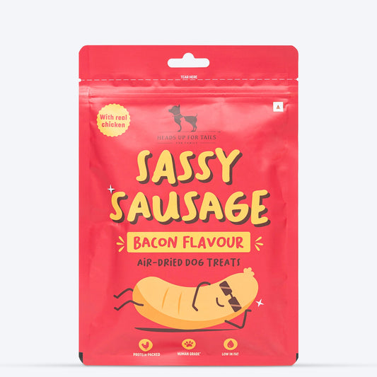 HUFT Sassy Sausage Bacon With Real Chicken Air-Dried Dog Treats - 100 g - Heads Up For Tails