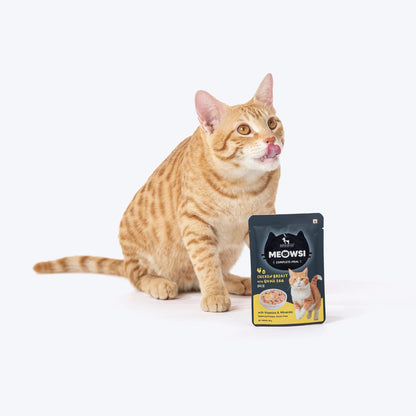 Meowsi Chicken Breast & Quail Egg Pate Wet Cat Food 80g