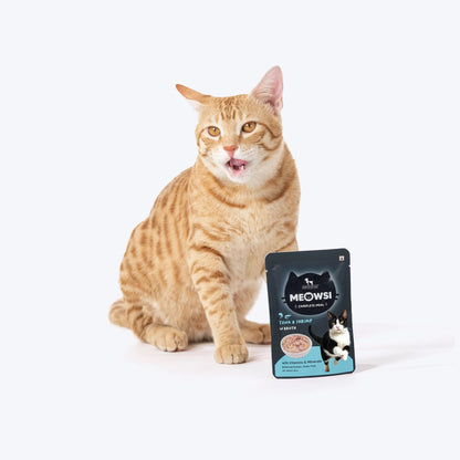 Meowsi Tuna & Shrimp in Broth Wet Cat Food Grain-Free 80g