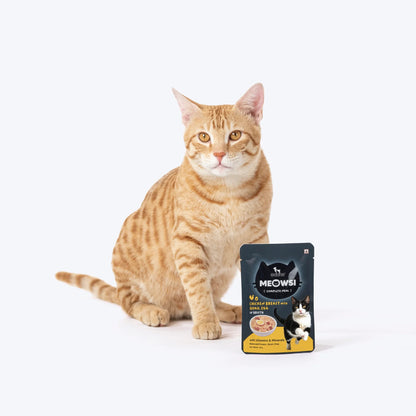 Meowsi Chicken Breast & Quail Egg in Broth Wet Cat Food 80g