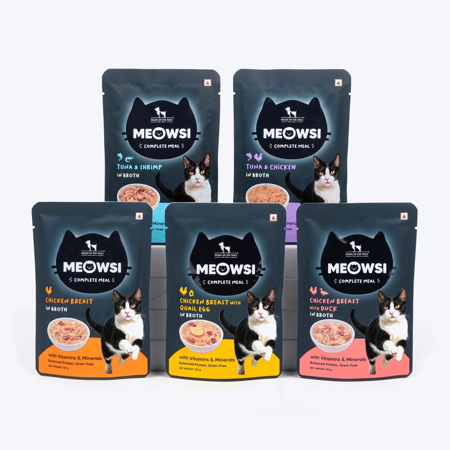 Meowsi Tuna & Shrimp in Broth Wet Cat Food Grain-Free 80g