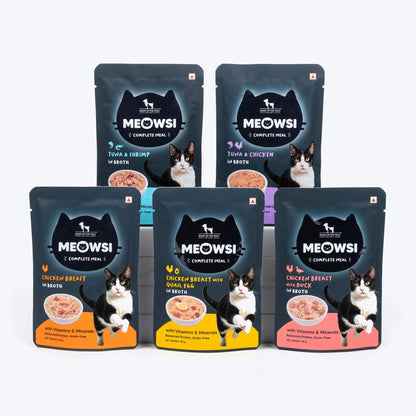Meowsi Chicken Breast & Quail Egg in Broth Wet Cat Food 80g