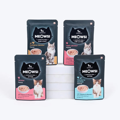 Meowsi Chicken & Salmon Mousse Wet Food for Kittens 70g