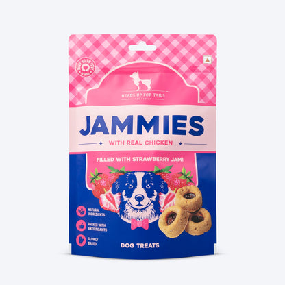 HUFT Jammies - Strawberry Jam Filled Dog Treats - 100 gm - Heads Up For Tails