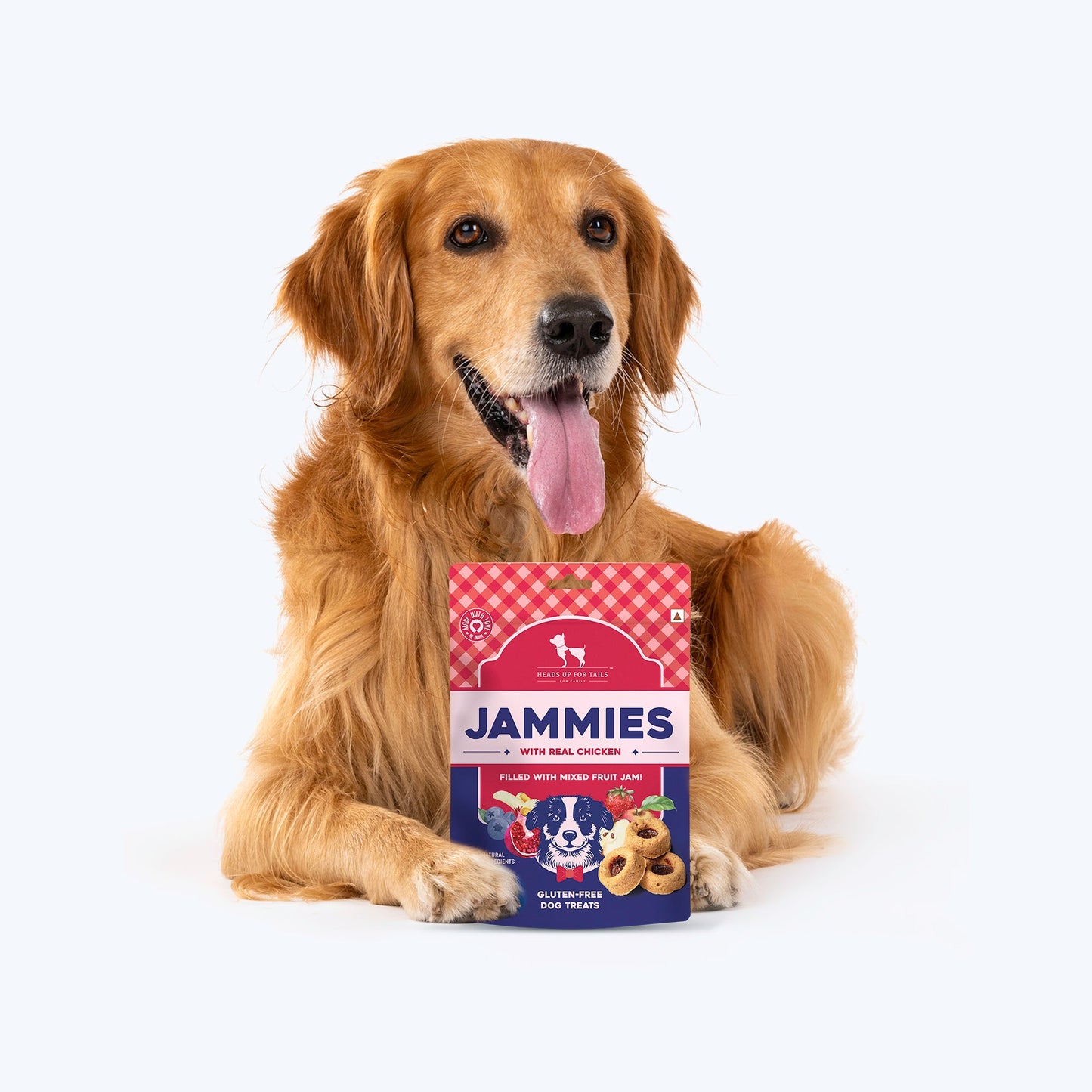 HUFT Jammies With Real Chicken Filled With Mixed Fruit Jam Treat For Dogs - 100 g - Heads Up For Tails