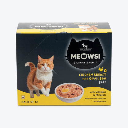 Meowsi Chicken Breast & Quail Egg Pate Wet Cat Food 80g
