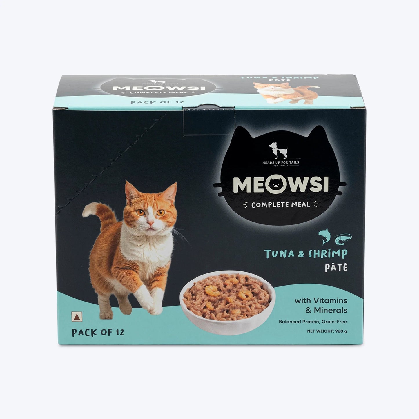 Meowsi Tuna & Shrimp Pate Wet Cat Food Grain-Free 80g