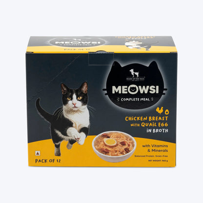 Meowsi Chicken Breast & Quail Egg in Broth Wet Cat Food 80g