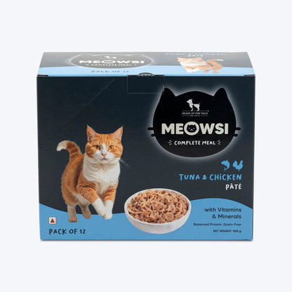 Meowsi Tuna & Chicken Pâté Wet Cat Food Grain-Free 80g