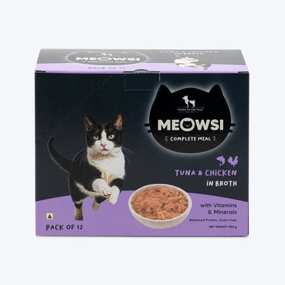 Meowsi Tuna & Chicken in Broth Wet Cat Food Grain-Free 80g