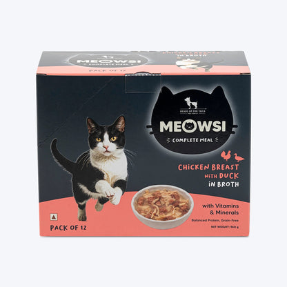 Meowsi Chicken Breast & Duck in Broth Wet Cat Food 80g