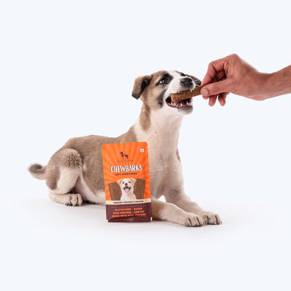 HUFT Chewbarks Smoked Chicken Soft Chew Strips Treat For Dogs - 30g - Heads Up For Tails