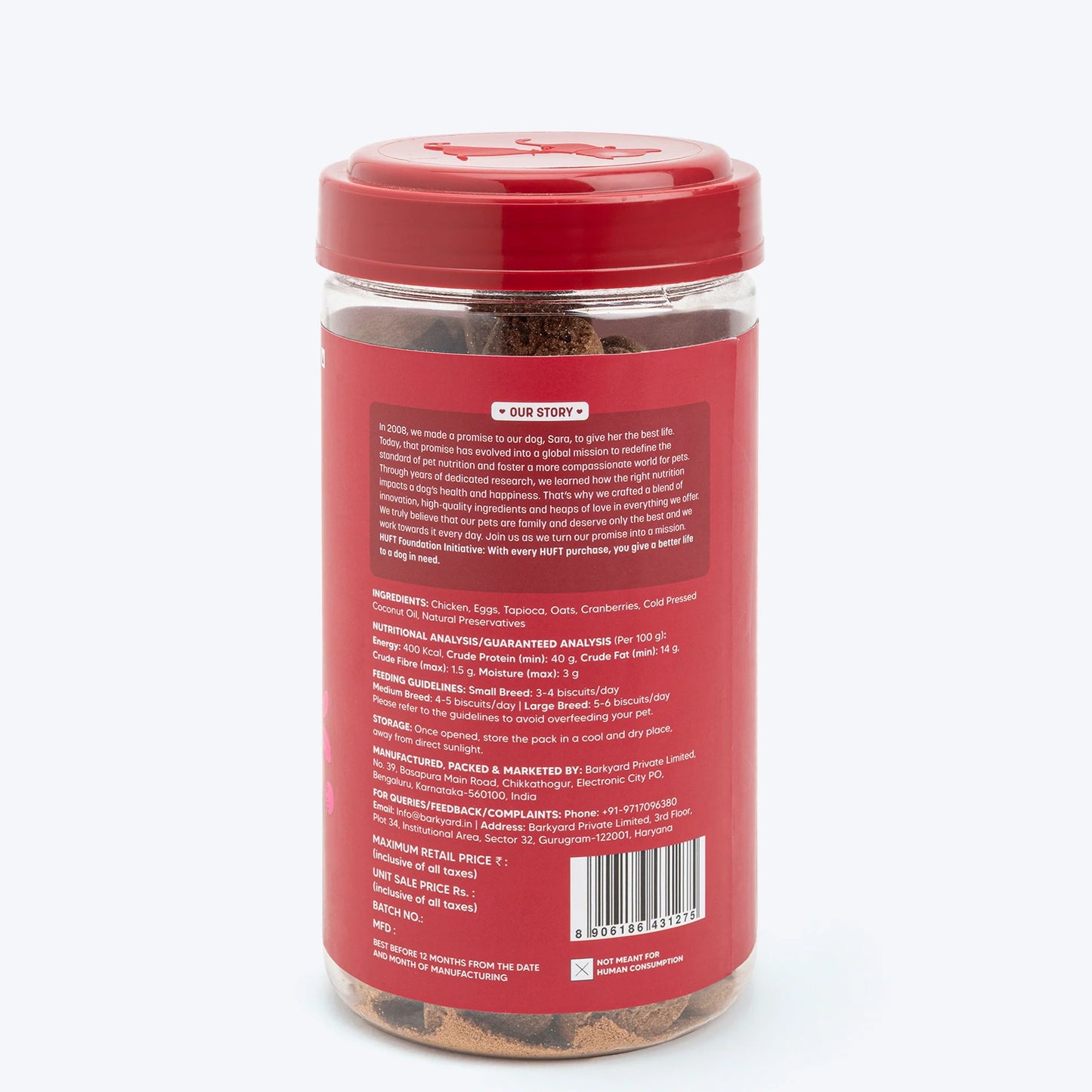 Hearty Dog Biscuits Chicken & Cranberries Grain-Free - 320 g